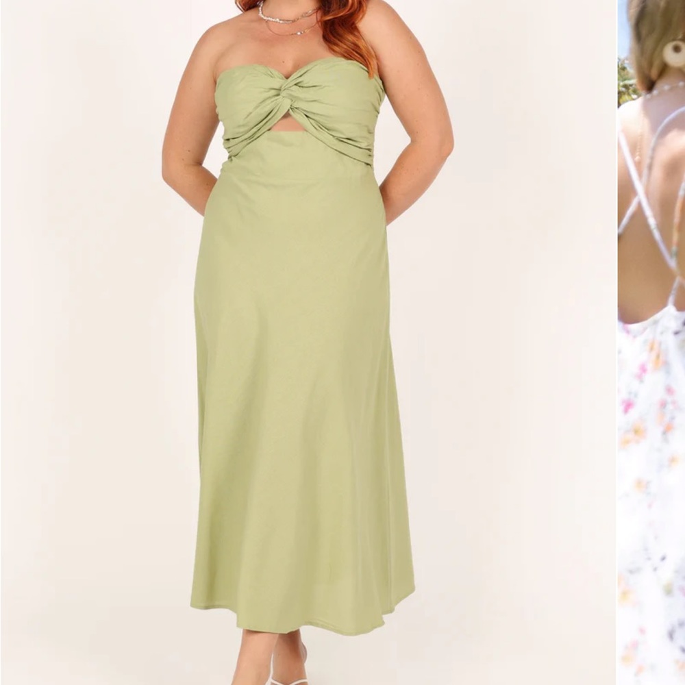 NEW Green Petal & Pup Midi “Rosetta” Dress